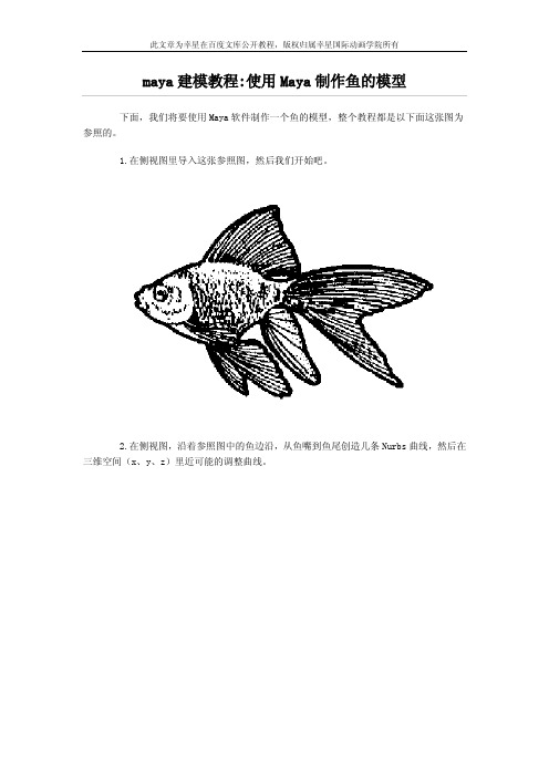 使用Maya制作鱼的模型