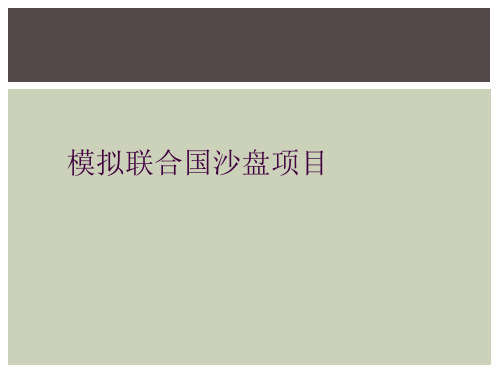 模拟联合国沙盘项目