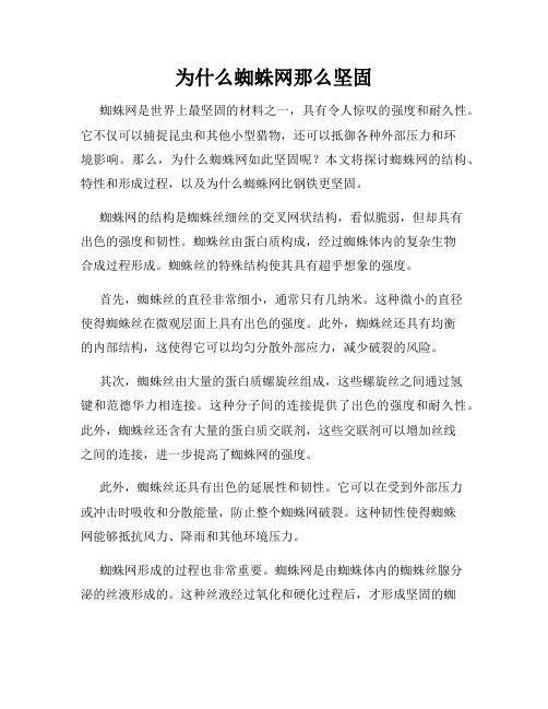 为什么蜘蛛网那么坚固