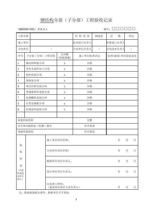 钢结构检验批.