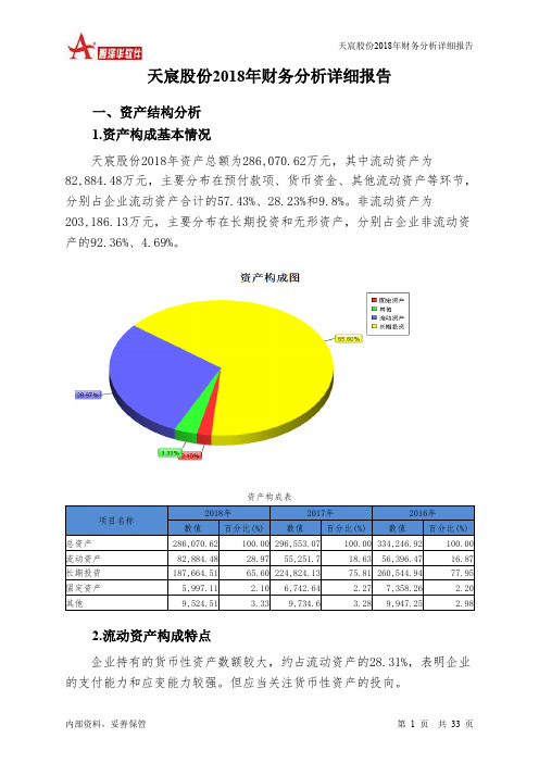 天宸股份2018年财务分析详细报告-智泽华