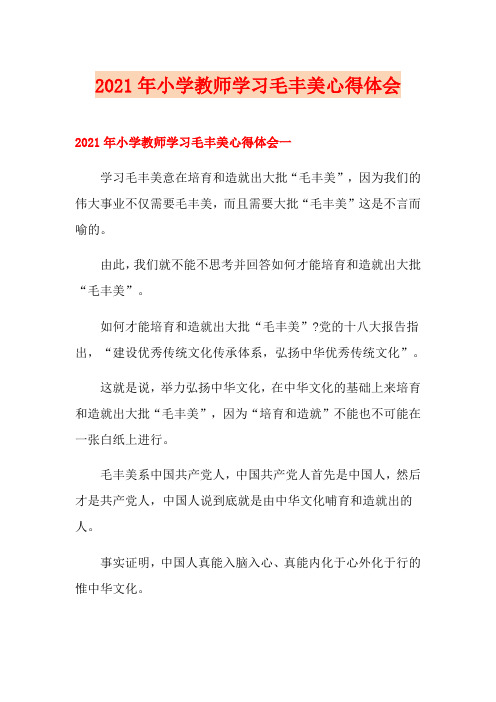 2021年小学教师学习毛丰美心得体会