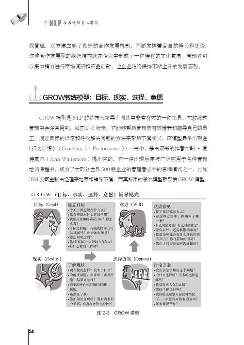 GROW教练模型：目标、现实、选择、意愿_教练式管理：用NLP技术唤醒员工潜能_[共5页]