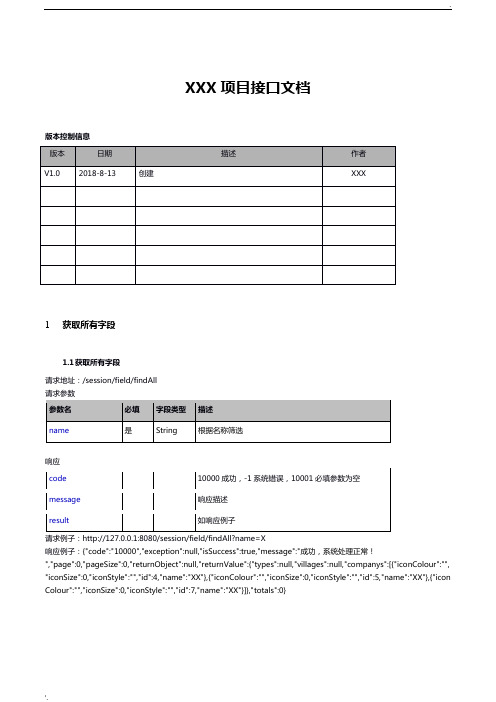 开发接口文档-API文档模板