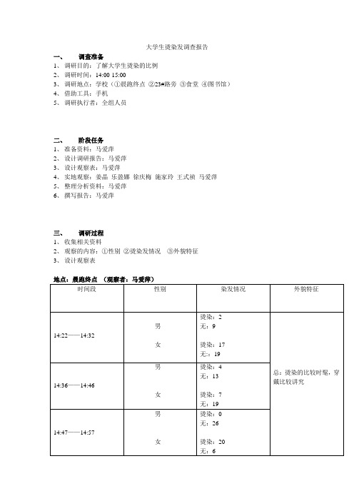 大学生烫染发调查报告