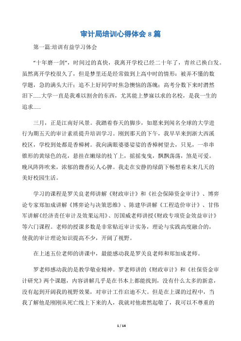审计局培训心得体会8篇