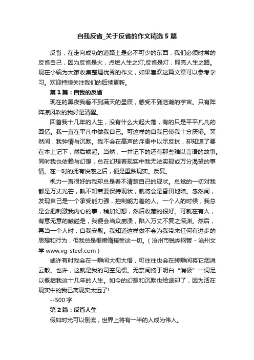 自我反省_关于反省的作文精选5篇