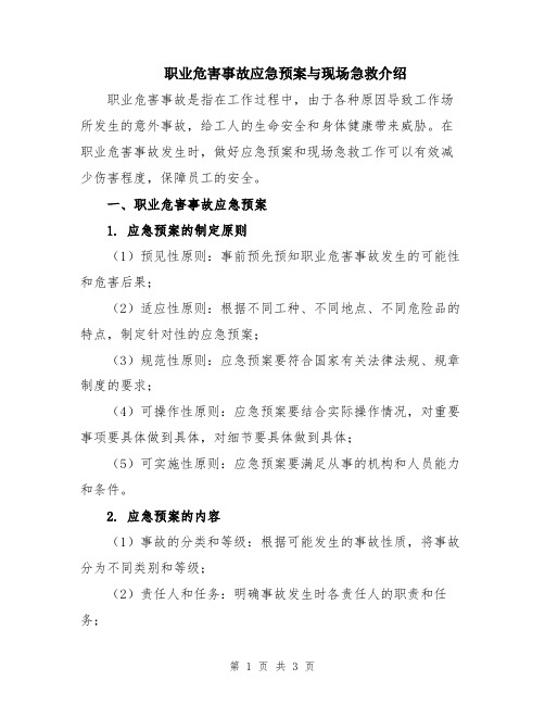 职业危害事故应急预案与现场急救介绍