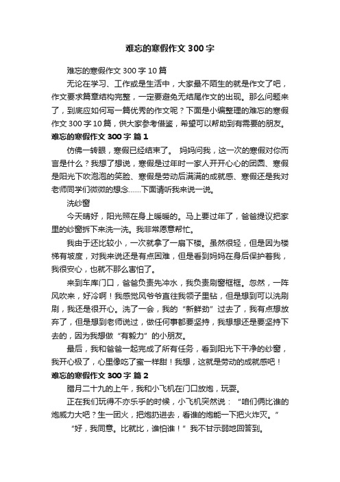 难忘的寒假作文300字