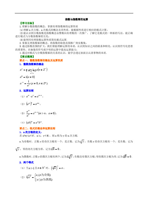 高中数学必修一之知识讲解_指数与指数幂的运算_提高