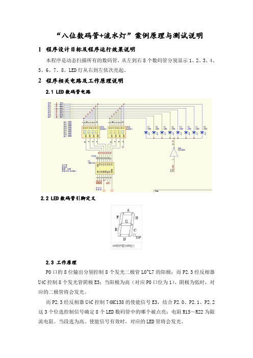 八位数码管+流水灯案例原理与测试说明