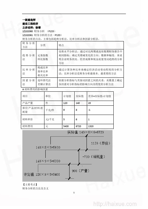 一级建造师 建设工程经济 精讲通关(17) 1Z102000 财务分析