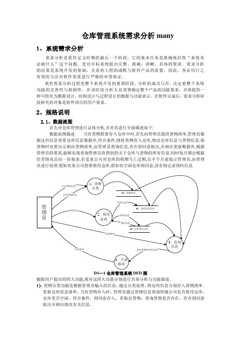 仓库管理系统需求分析many