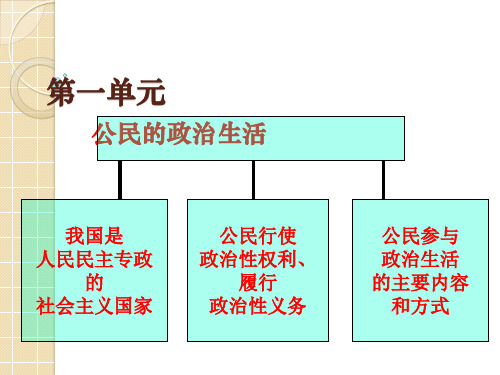 政治：第一单元-公民的政治生活-复习课件(必修2)-优质课件