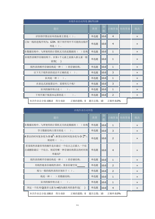 北理网上作业数据结构与算法