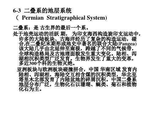 二叠系的地层系统