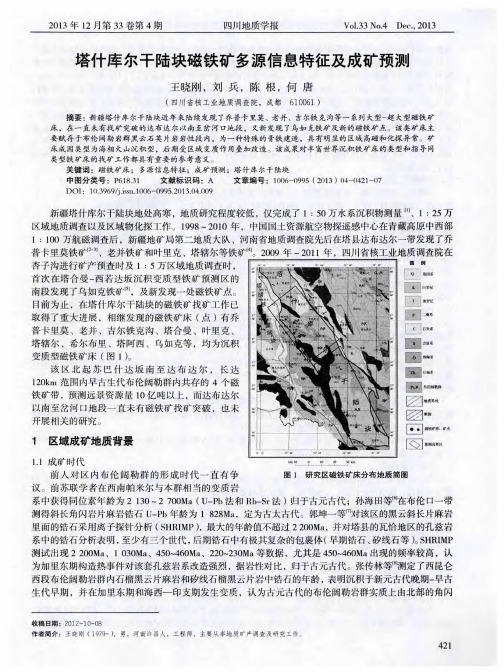 塔什库尔干陆块磁铁矿多源信息特征及成矿预测