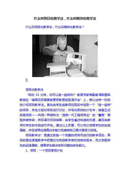 什么叫项目化教学法，什么叫模块化教学法