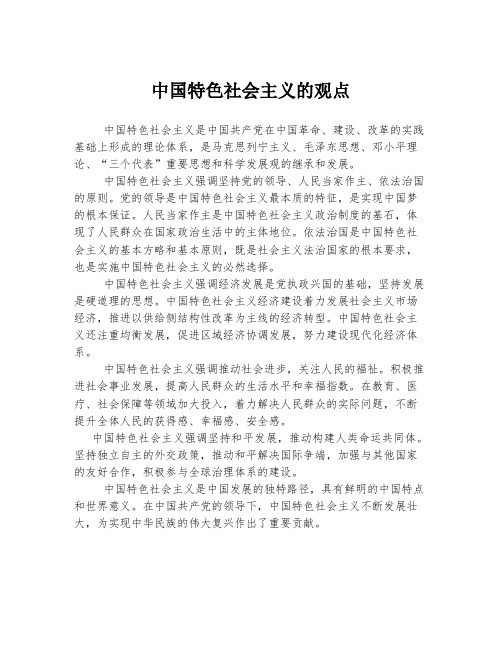 中国特色社会主义的观点