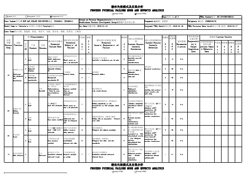 PFMEA(中英文标准模板)