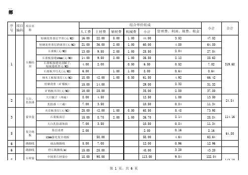 综合单价分析