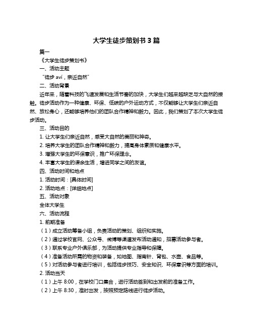 大学生徒步策划书3篇