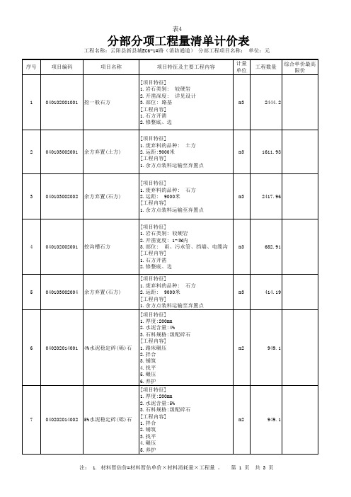 综合单价最高限价