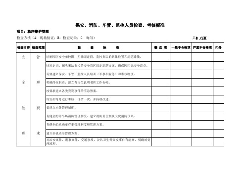 保安检查标准