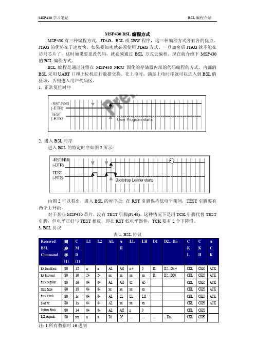 MSP430的BSL介绍