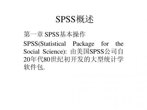 SPSS基本操作