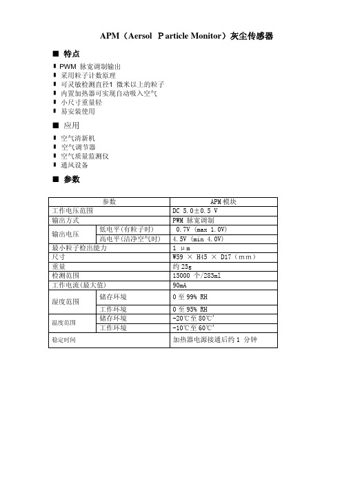 APM技术规格书——pm2.5