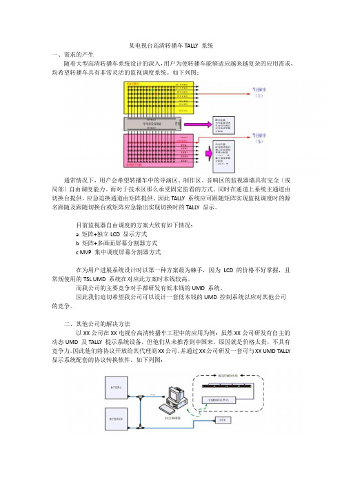 高清转播车TALLY系统