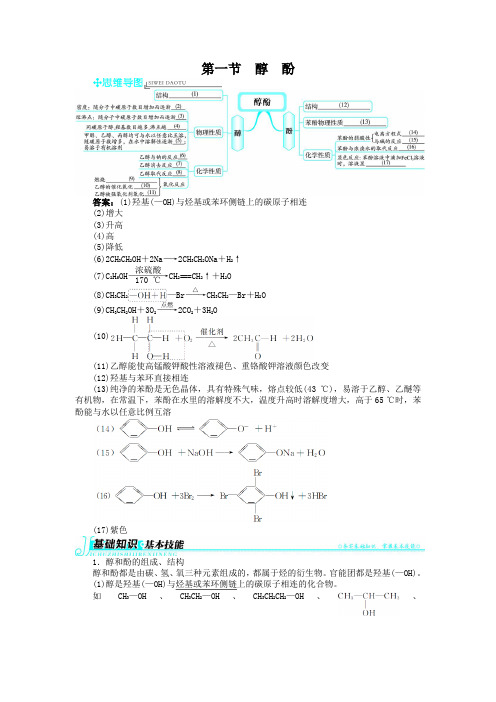 最新人教版高中化学《醇 酚》知识梳理