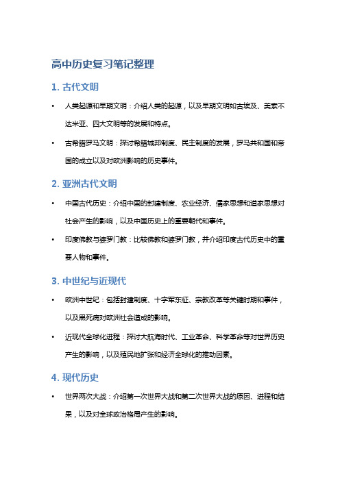 高中历史复习笔记整理