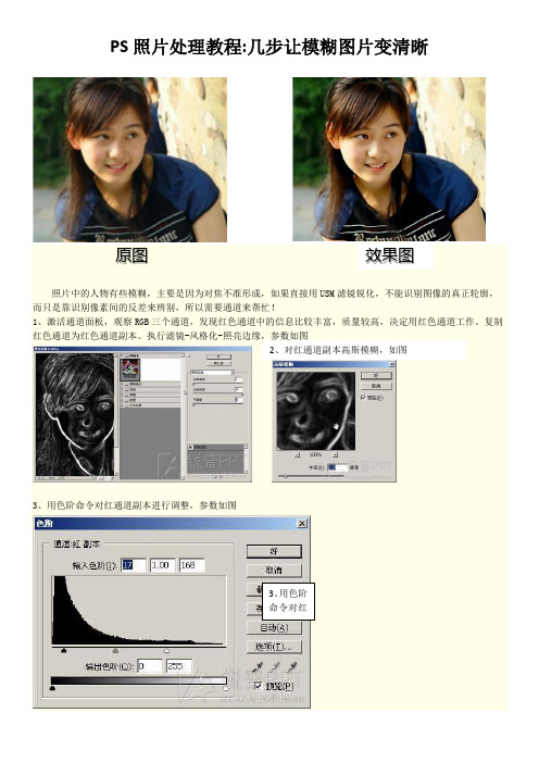 PS照片处理教程几步让模糊图片变清晰