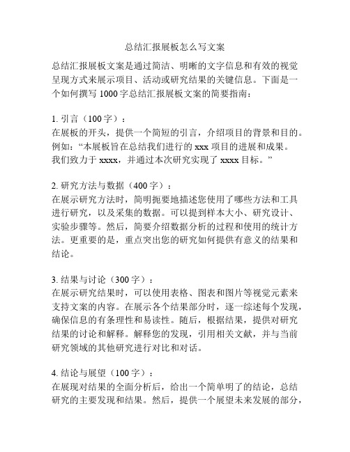 总结汇报展板怎么写文案