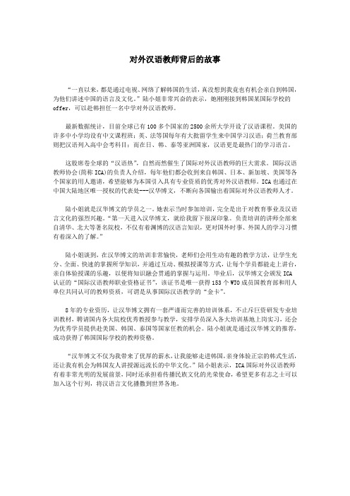 对外汉语教师背后的故事