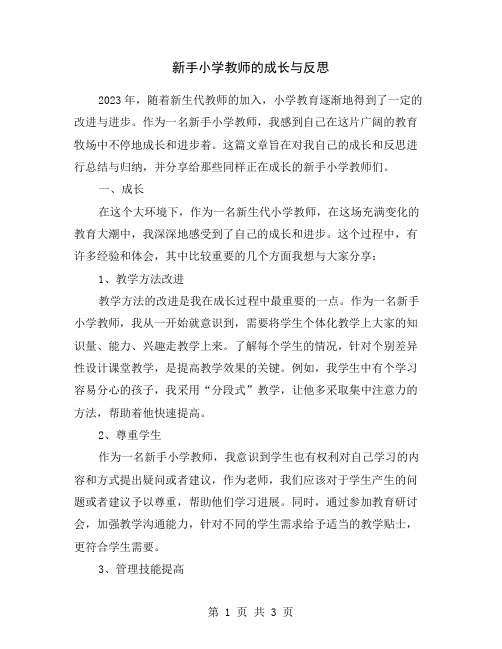 新手小学教师的成长与反思