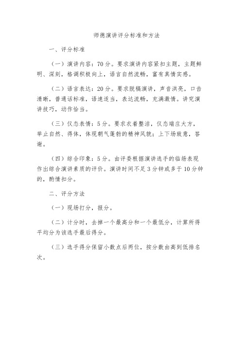 师德演讲评分标准