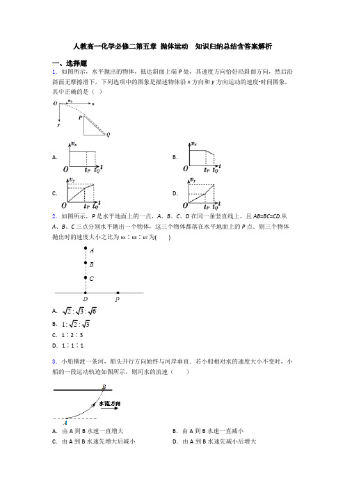 人教高一化学必修二第五章 抛体运动  知识归纳总结含答案解析