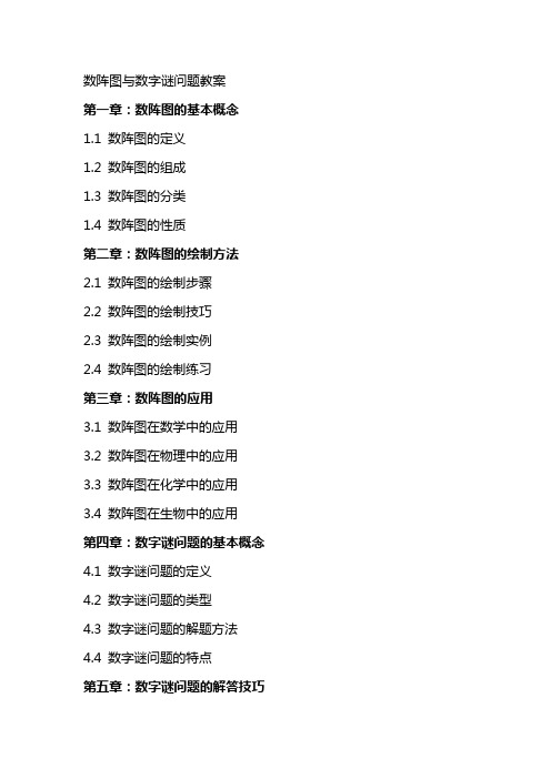 数阵图与数字谜问题教案