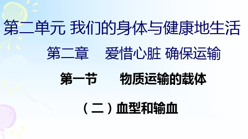 冀少版七年级下册.血型和输血 课件