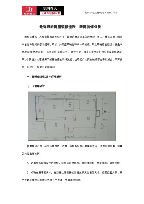 最详细的房屋装修流程 新房装修必看!