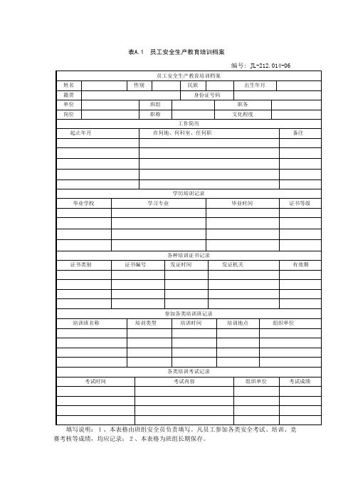 特殊作业人员档案