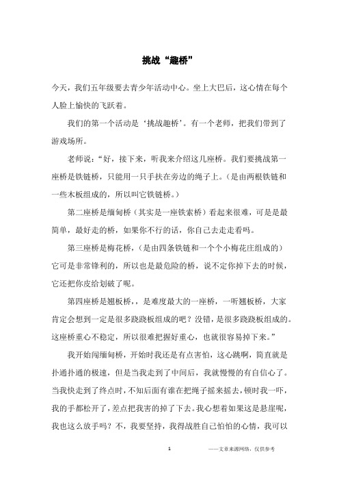 挑战“趣桥”_小学生