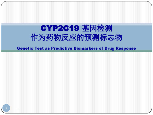 CYP2C19基因检测对药物的个体化指导ppt课件