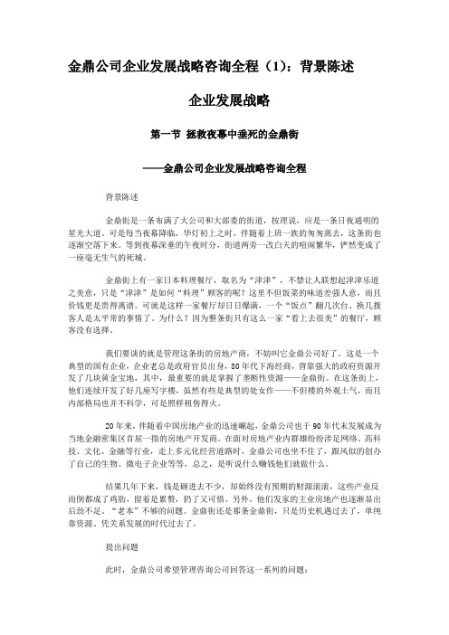 某公司企业发展战略咨询全程概述