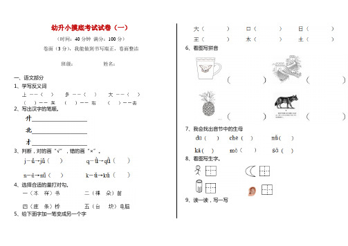 幼升小摸底考试试卷(一)