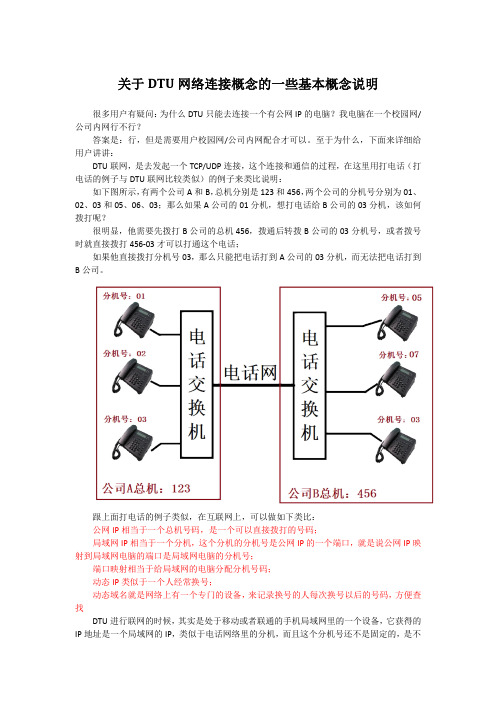 关于DTU网络连接的一些基本概念说明