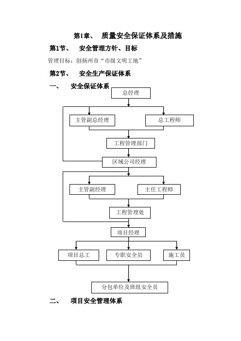 质量安全保证体系及措施